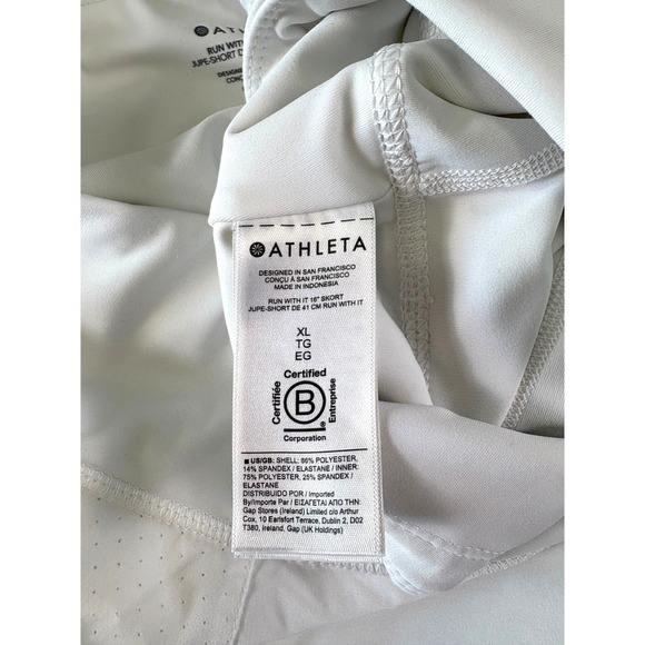 Athleta Run With It 16" Skort White XL Tennis Golf‎ Preppy Athleisure Active Gym - Picture 6 of 8